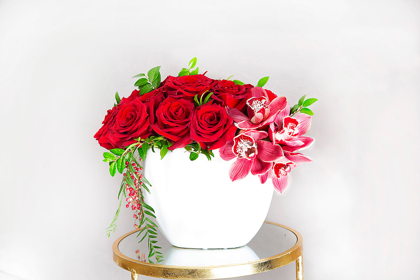 Red Roses Orchids